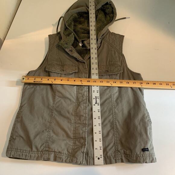 Volcom Vest Womens XS Extra Small Ivy Pile Lined Detachable Hood Snap Buttons - Picture 8 of 16